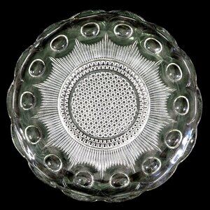 Vintage US Glass Dinner Plate – Manhattan Pattern, Clear, Antique 1902–1919